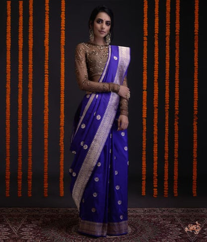 Blue_and_Purple_dual_tone_Kadhwa_banarasi_saree_with_konia_pallu_WeaverStory_02