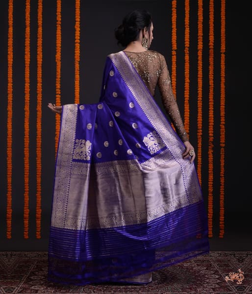 Blue_and_Purple_dual_tone_Kadhwa_banarasi_saree_with_konia_pallu_WeaverStory_03