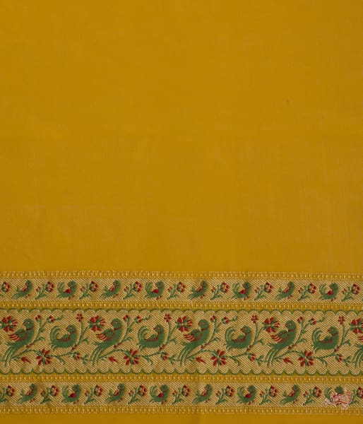 Yellow_Banarasi_Georgette_Saree_with_paithani_Borders_and_bird_Motifs_WeaverStory_05