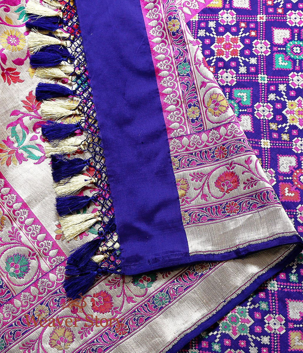 Handloom_Banarasi_Patola_Dupatta_in_blue_with_Meenakari_WeaverStory_03