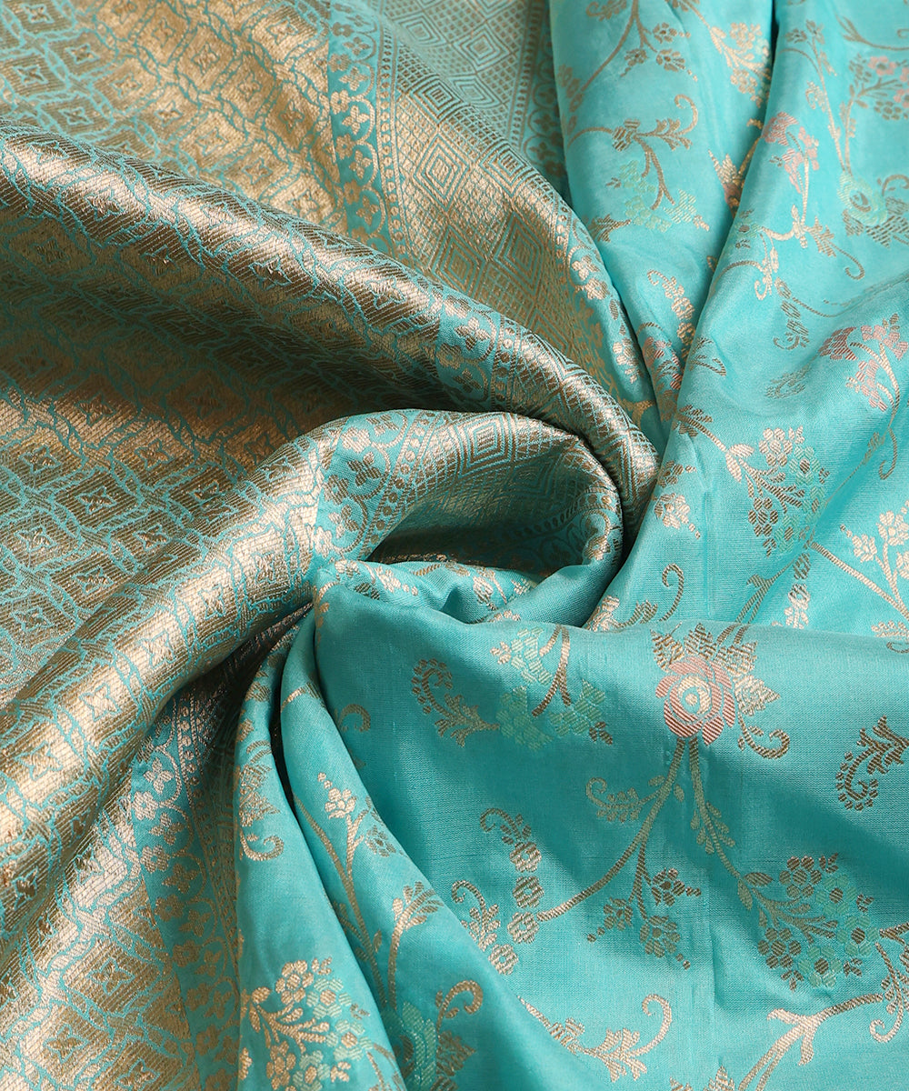 Blue_Pure_Katan_Silk_Handloom_Shikargah_Dupatta_With_Meenakari_WeaverStory_05
