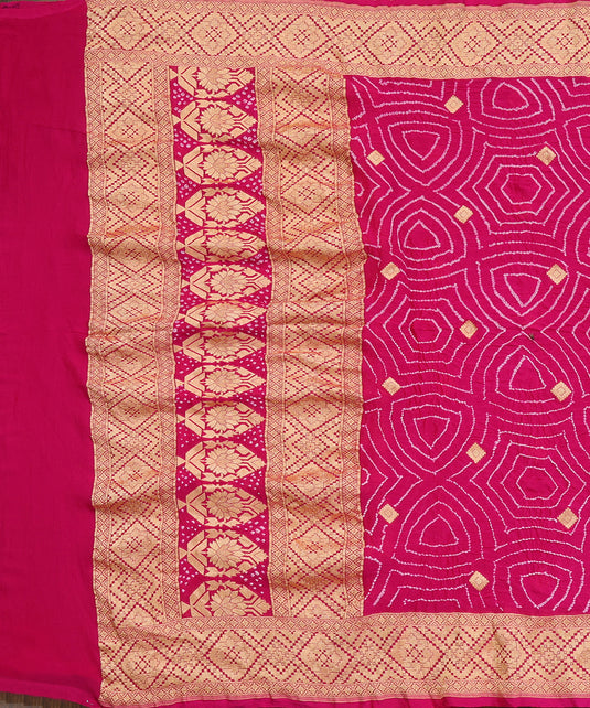 Pure Georgette Dupatta. Hot Pink Bridal Dupatta