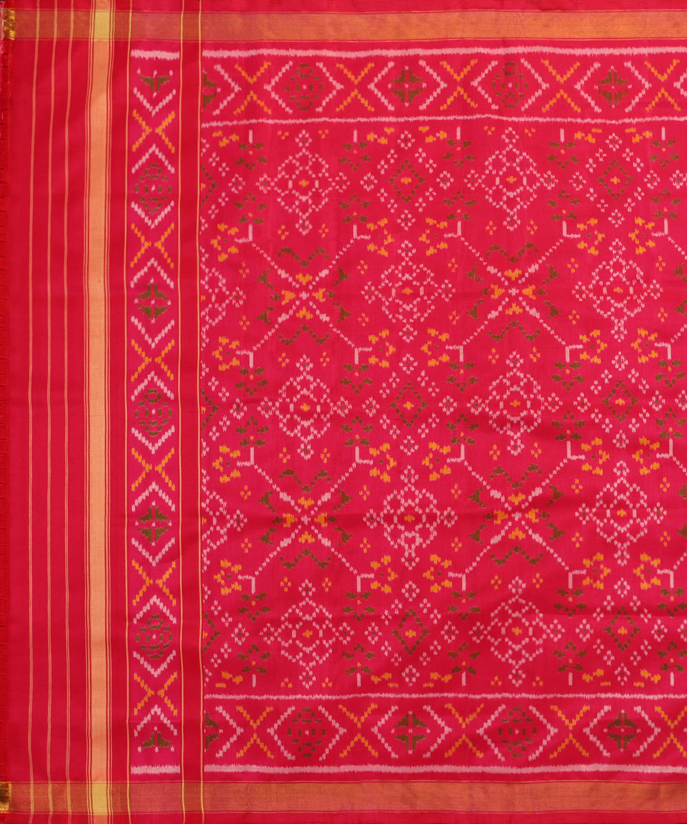 Handloom_Red_And_Pink_Pure_Mulberry_Silk_Ikat_Patola_Dupatta_WeaverStory_02