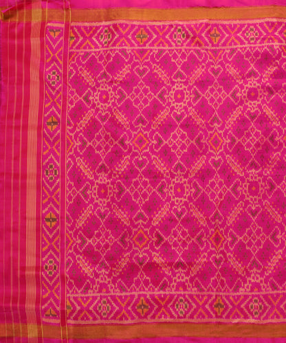 Magenta_Handloom_Pure_Mulberry_Silk_Ikat_Patola_Dupatta_WeaverStory_02