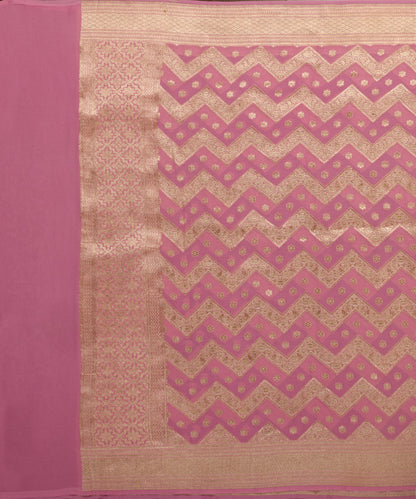 Handloom_Pink_Pure_Georgette_Banarasi_Dupatta_With_Chevron_Design_WeaverStory_02