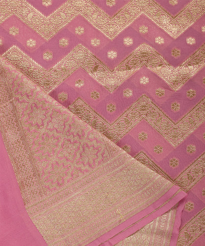 Handloom_Pink_Pure_Georgette_Banarasi_Dupatta_With_Chevron_Design_WeaverStory_04