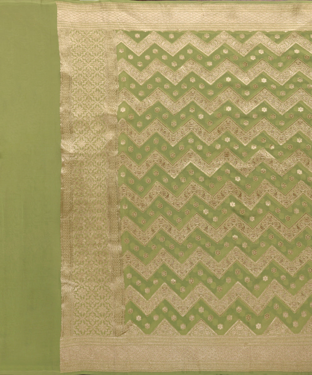 Pista_Green_Handloom_Georgette_Banarasi_Dupatta_With_Chevron_Design_WeaverStory_02