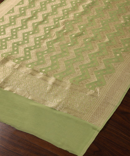 Pista_Green_Handloom_Georgette_Banarasi_Dupatta_With_Chevron_Design_WeaverStory_03