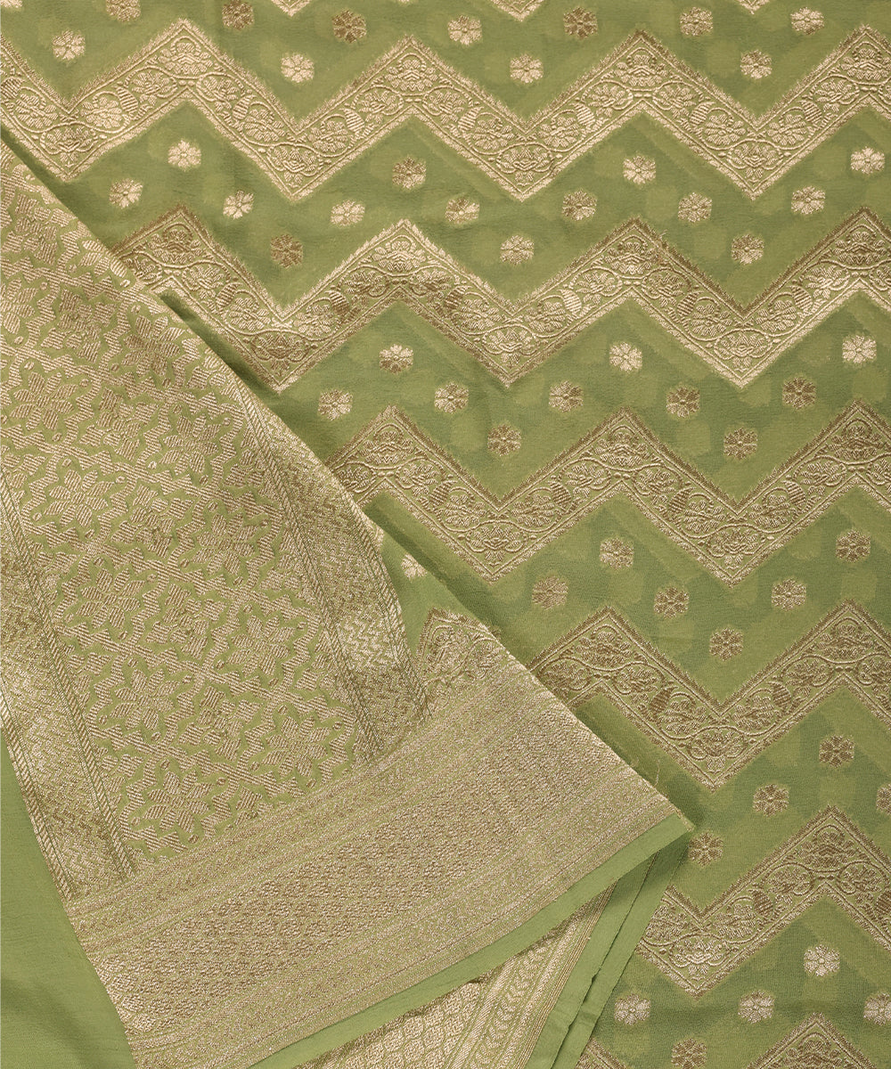 Pista_Green_Handloom_Georgette_Banarasi_Dupatta_With_Chevron_Design_WeaverStory_04