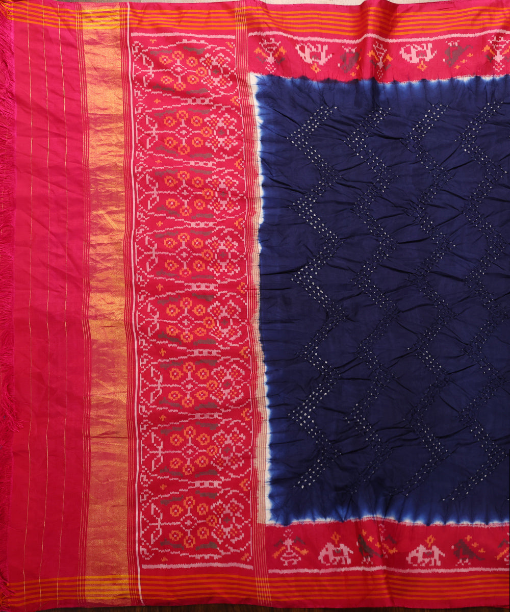 Handloom_Blue_And_Pink_Pure_Mulberry_Silk_Bandhej_Patola_Dupatta_WeaverStory_02