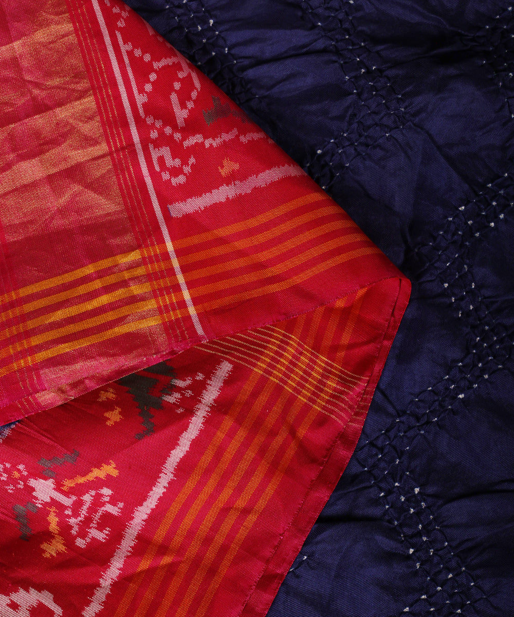 Handloom_Blue_And_Pink_Pure_Mulberry_Silk_Bandhej_Patola_Dupatta_WeaverStory_04