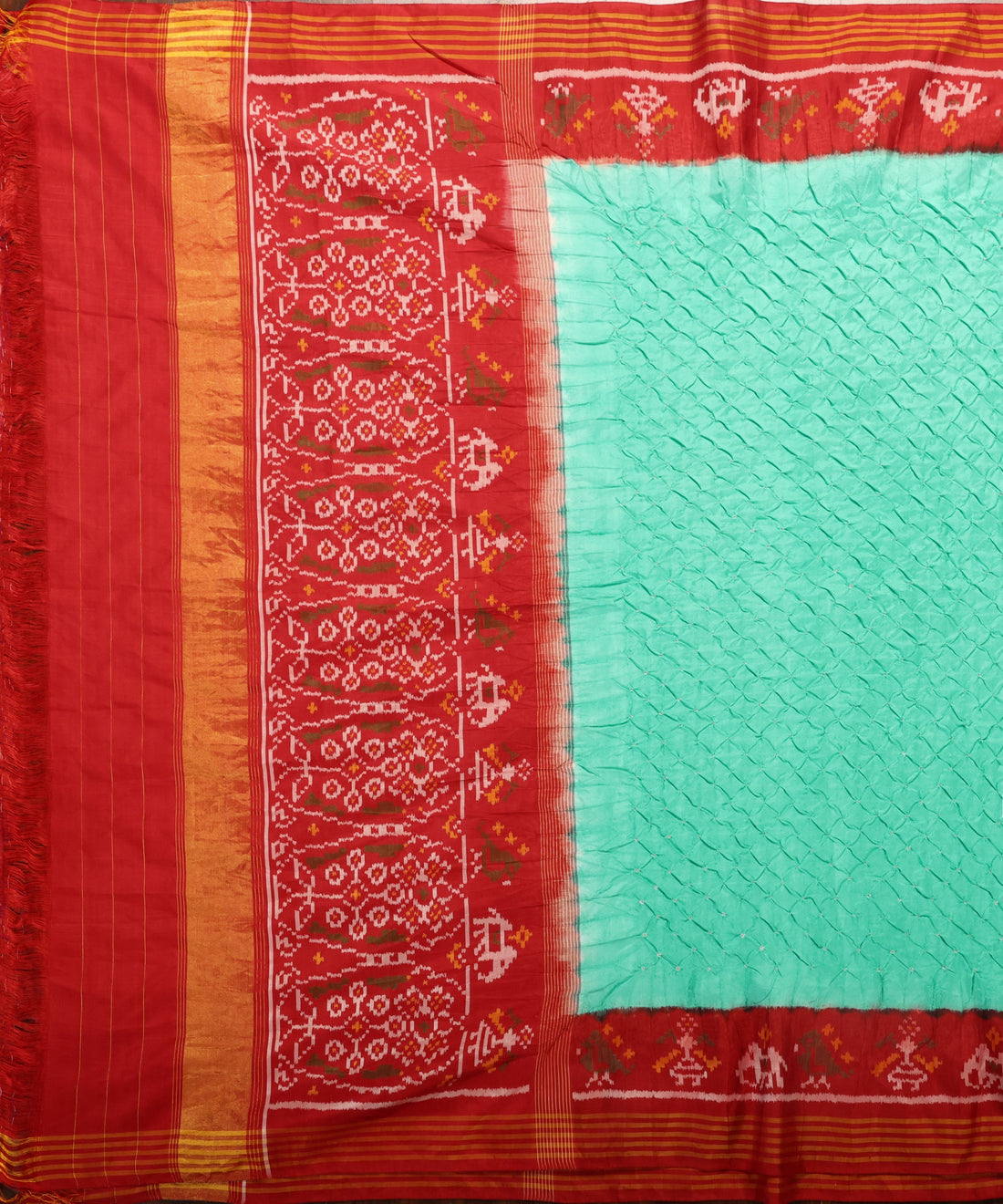 Handloom_Turquoise_And_Red_Pure_Mulberry_Silk_Bandhej_Patola_Dupatta_WeaverStory_02