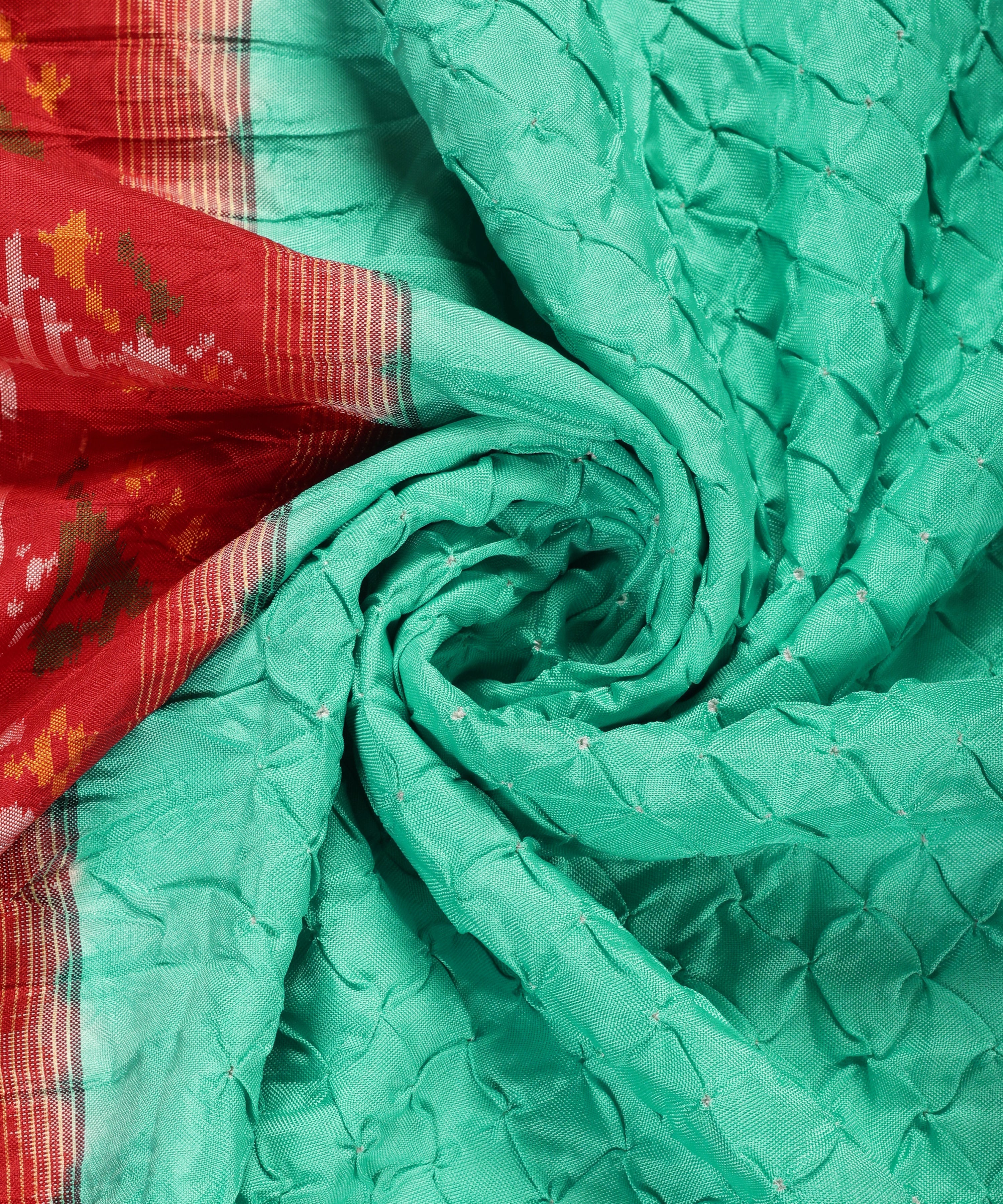 Handloom_Turquoise_And_Red_Pure_Mulberry_Silk_Bandhej_Patola_Dupatta_WeaverStory_05