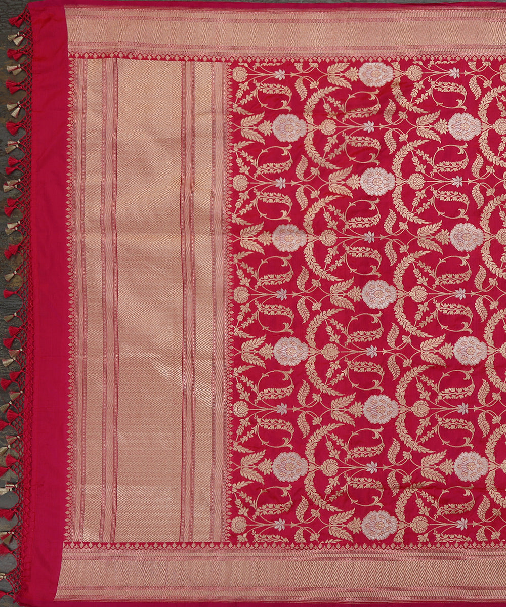 Handloom_Pink_Dual_Tone_Pure_Katan_Silk_Banarasi_Dupatta_With_Cutwork_Jaal_Dupatta_WeaverStory_04