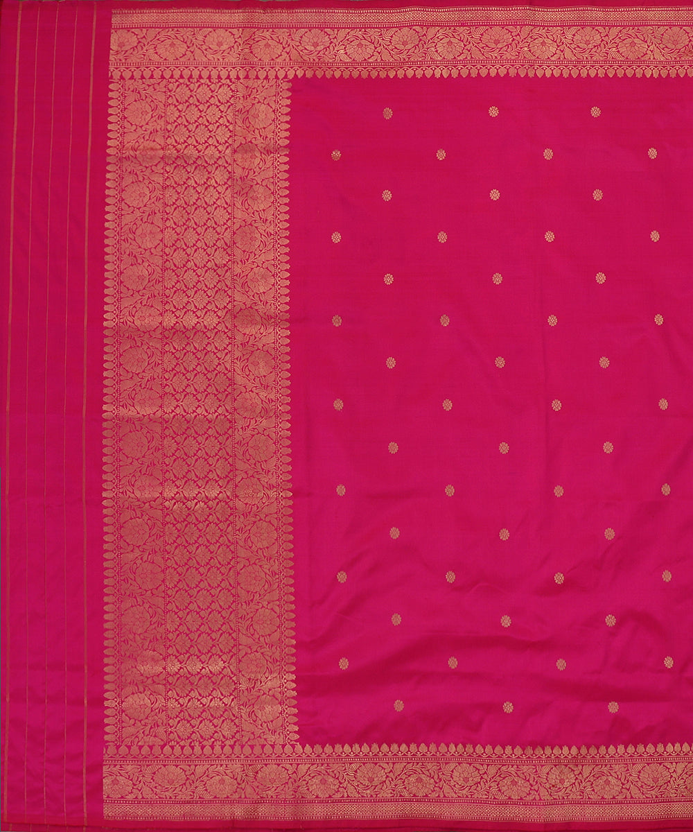 Handloom_Pink_Pure_Katan_Silk_Dupatta_With_Kadhwa_Boota_WeaverStory_02