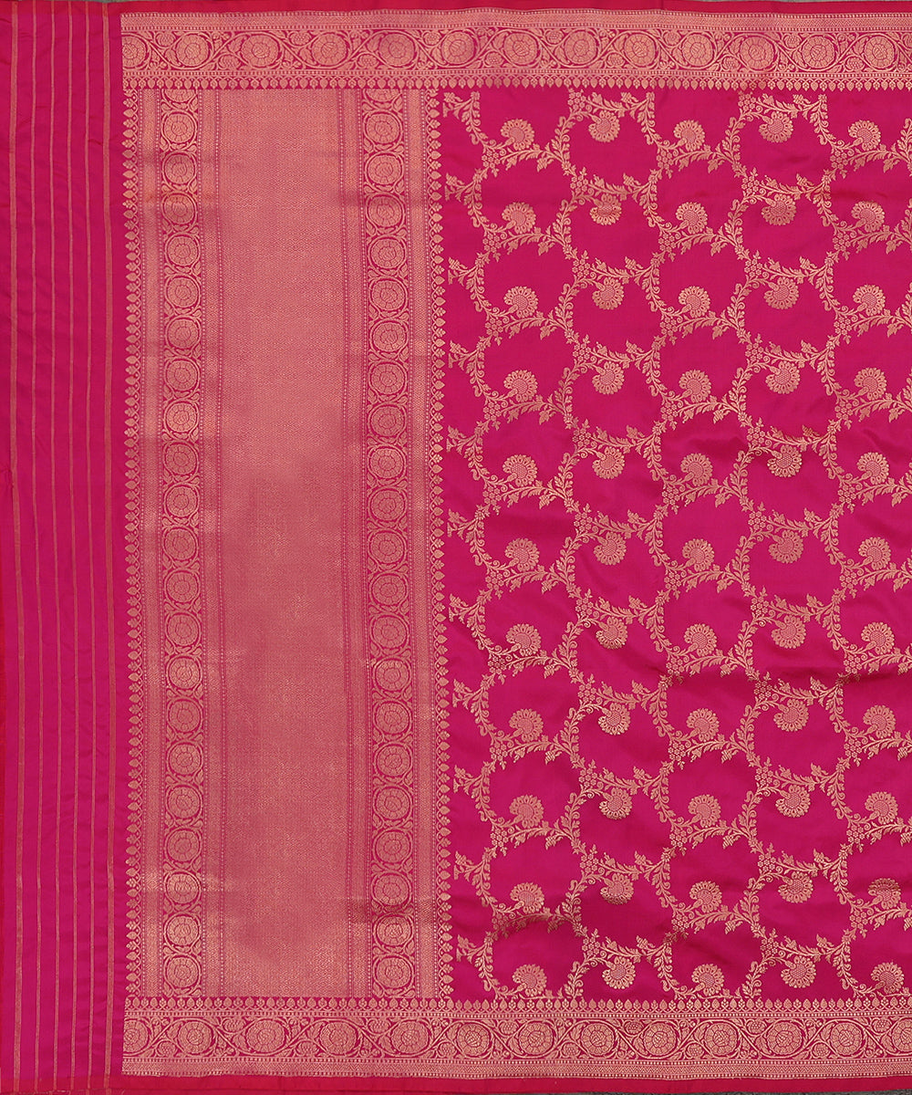 Handloom_Pink_Pure_Katan_Silk_Banarasi_Dupatta_With_Floral_Jaal_WeaverStory_02