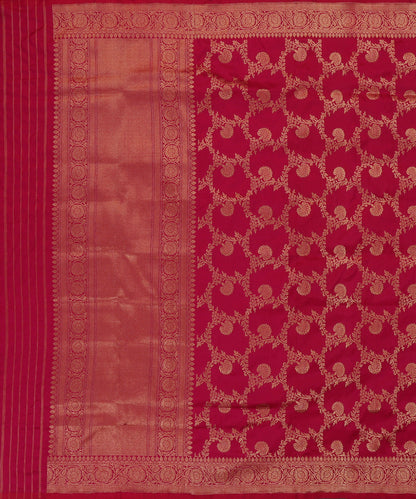 Rani_Pink_Handloom_Pure_Katan_Silk_Banarasi_Dupatta_With_Cutwork_Jaal_WeaverStory_02