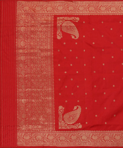 Red_Handloom_Pure_Katan_Silk_Banarasi_Dupatta_With_Konia_And_Booti_WeaverStory_02