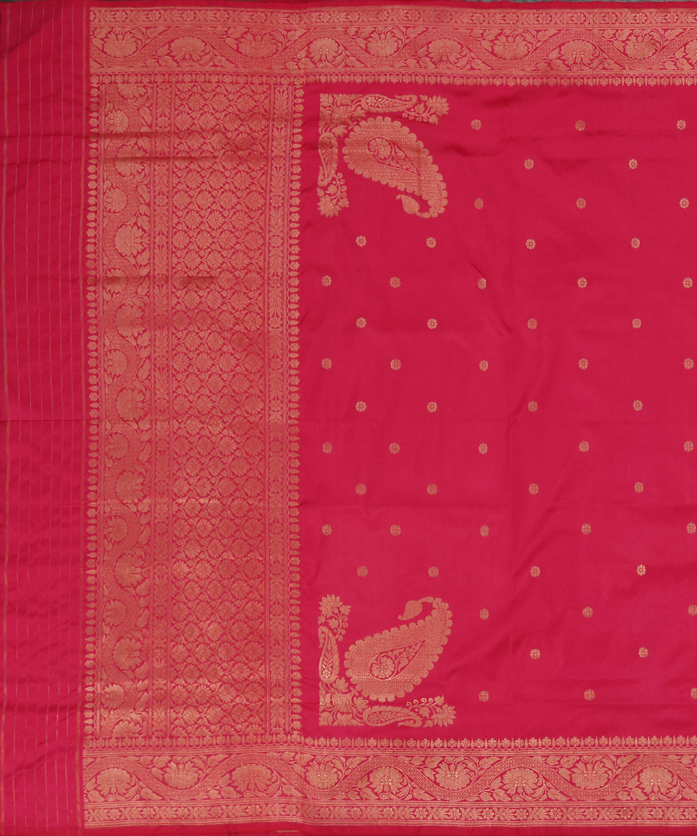 Handloom_Pink_Pure_Katan_Silk_Banarasi_Dupatta_With_Konia_And_Booti_WeaverStory_02