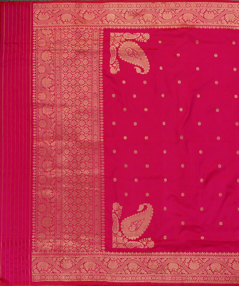 Rani_Pink_Handloom_Pure_Katan_Silk_Banarasi_Dupatta_With_Konia_WeaverStory_02