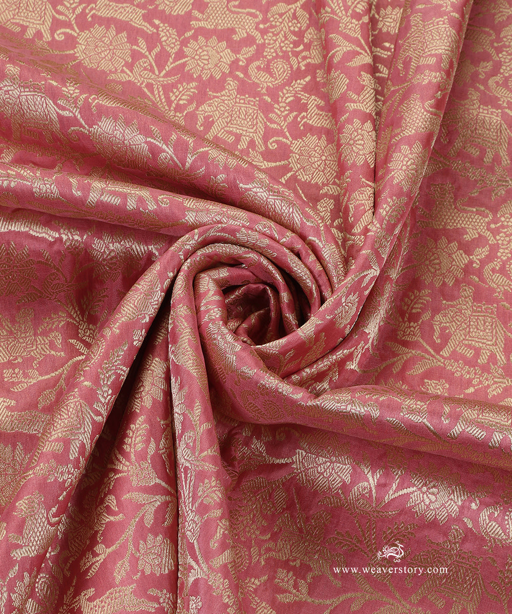 Handloom_Baby_Pink_Pure_Katan_Silk_Kimkhab_Shikargah_Banarasi_Dupatta_WeaverStory_05