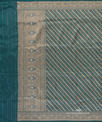 Handloom_Teal_Pure_Katan_Silk_Banarasi_Dupatta_With_Gold_Zari_Aadi_Jaal_WeaverStory_02