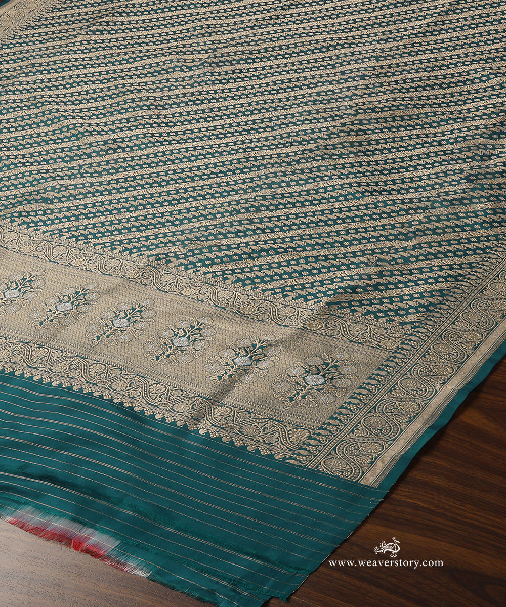 Handloom_Teal_Pure_Katan_Silk_Banarasi_Dupatta_With_Gold_Zari_Aadi_Jaal_WeaverStory_03