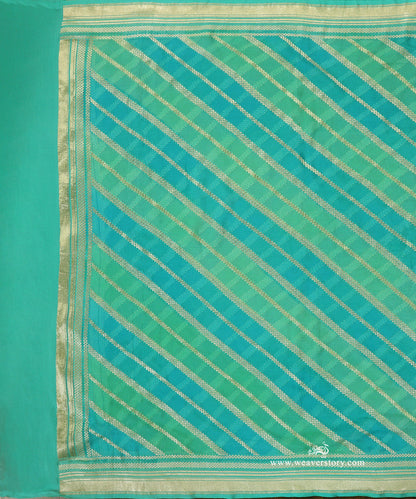 Green_And_Blue_Handloom_Pure_Georgette_Banarasi_Rangkat_Dupatta_With_Gold_Zari_Diagonal_Bel_WeaverStory_02