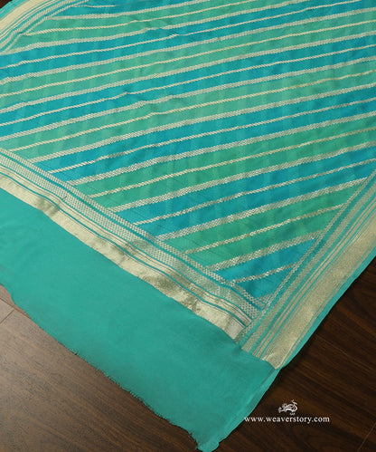 Green_And_Blue_Handloom_Pure_Georgette_Banarasi_Rangkat_Dupatta_With_Gold_Zari_Diagonal_Bel_WeaverStory_03