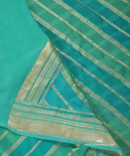 Green_And_Blue_Handloom_Pure_Georgette_Banarasi_Rangkat_Dupatta_With_Gold_Zari_Diagonal_Bel_WeaverStory_04