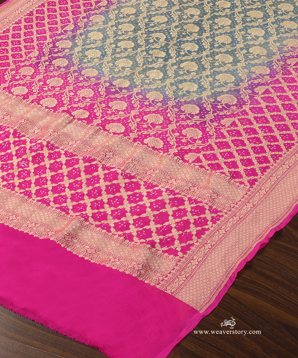 Grey_And_Pink_Ombre_Dyed_Handloom_Pure_Georgette_Banarasi_Bandhej_Dupatta_WeaverStory_03