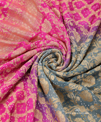 Grey_And_Pink_Ombre_Dyed_Handloom_Pure_Georgette_Banarasi_Bandhej_Dupatta_WeaverStory_05