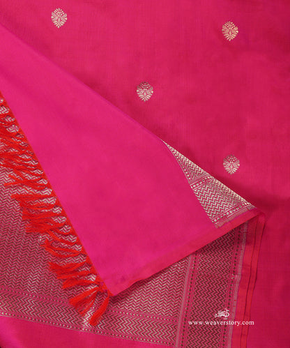 Pink_Handloom_Pure_Katan_Silk_Banarasi_Dupatta_With_Small_Kadhwa_Boota_WeaverStory_04