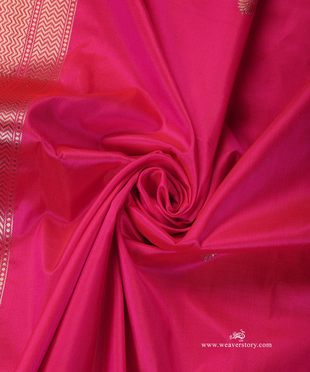 Pink_Handloom_Pure_Katan_Silk_Banarasi_Dupatta_With_Small_Kadhwa_Boota_WeaverStory_05