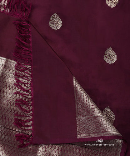 Purple_Handloom_Pure_Katan_Silk_Banarasi_Dupatta_With_Kadhwa_Boota_WeaverStory_04