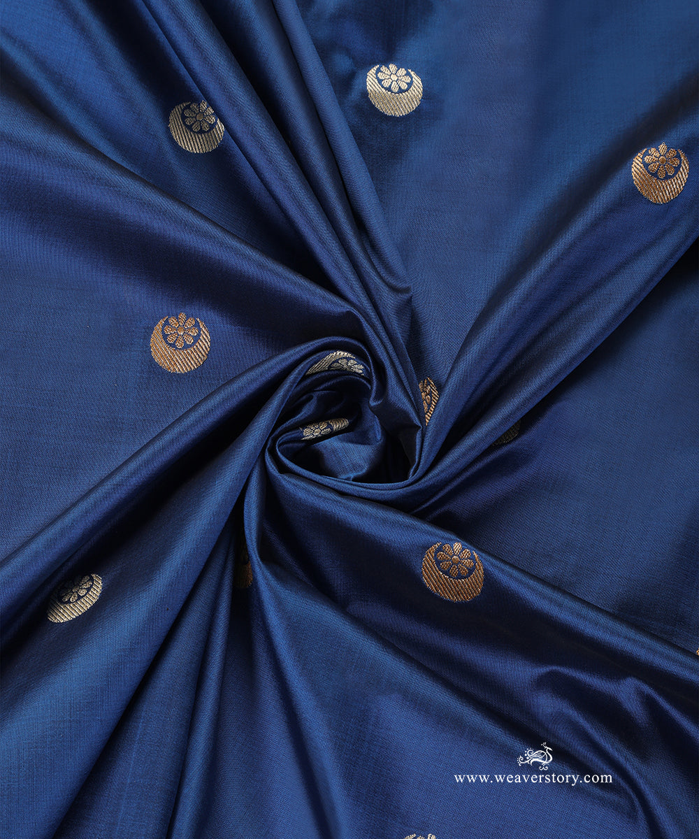 Electric_Blue_Handloom_Pure_Katan_Silk_Banarasi_Dupatta_With_With_Chand_Boota_WeaverStory_05