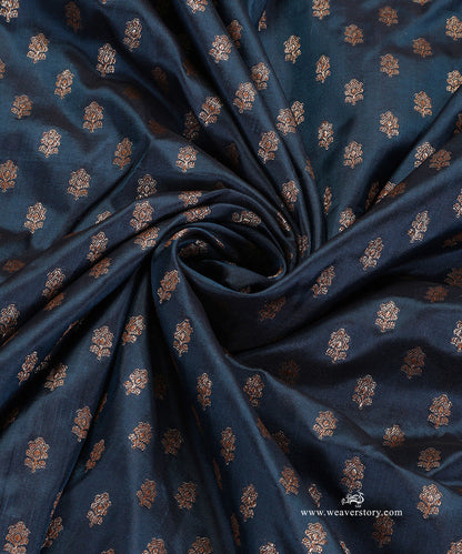 Dark_Teal_Handloom_Pure_Katan_Silk_Banarasi_Dupatta_With_Small_Flower_WeaverStory_05