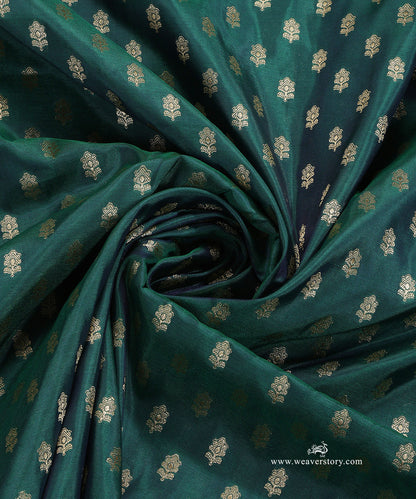 Rama_Green_Handloom_Pure_Katan_Silk_Banarasi_Dupatta_With_Small_Flower_WeaverStory_05