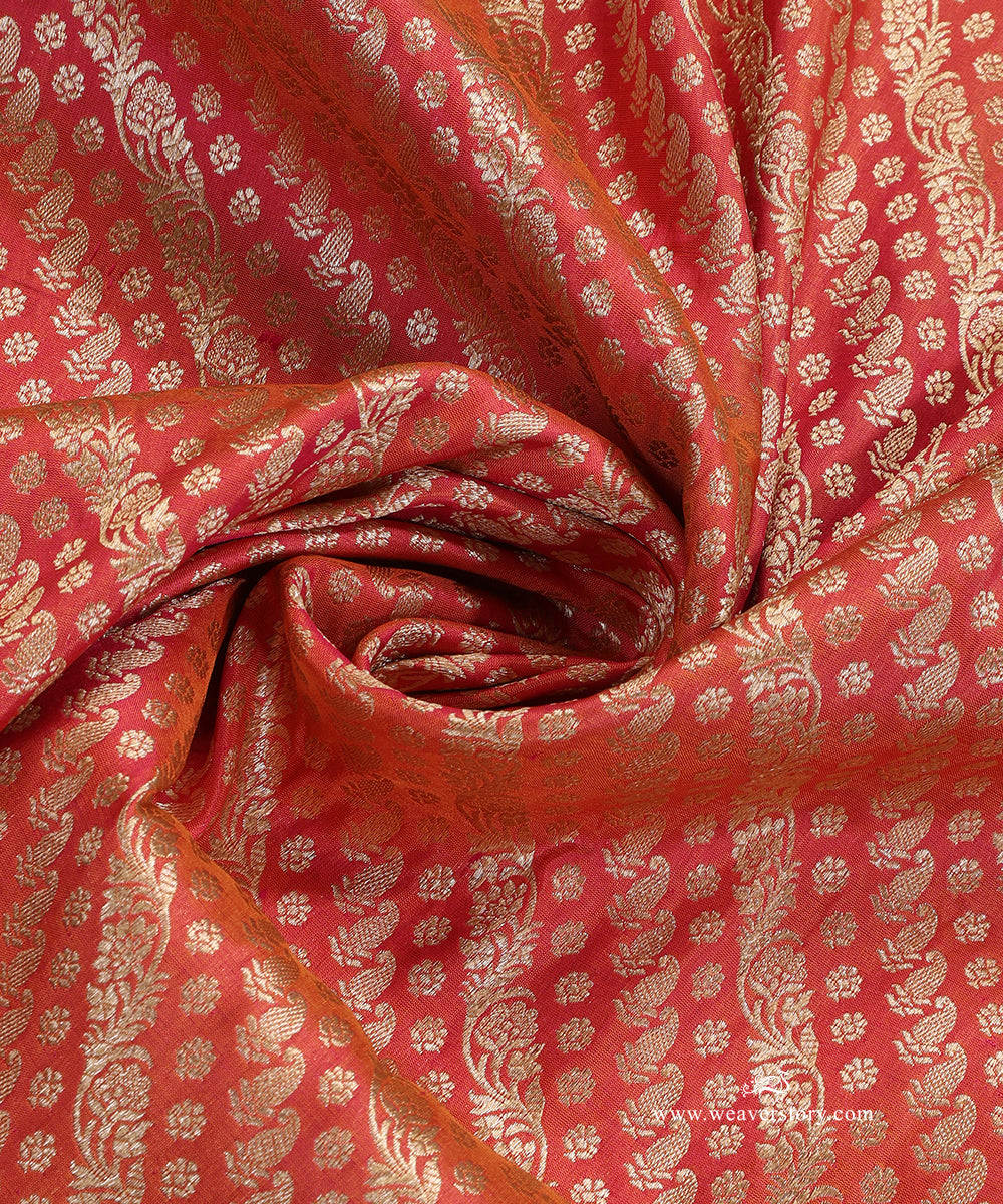 Peach_Handloom_Pure_Katan_Silk_Banarasi_Dupatta_With_Gold_Zari_Aada_Jaal_WeaverStory_05