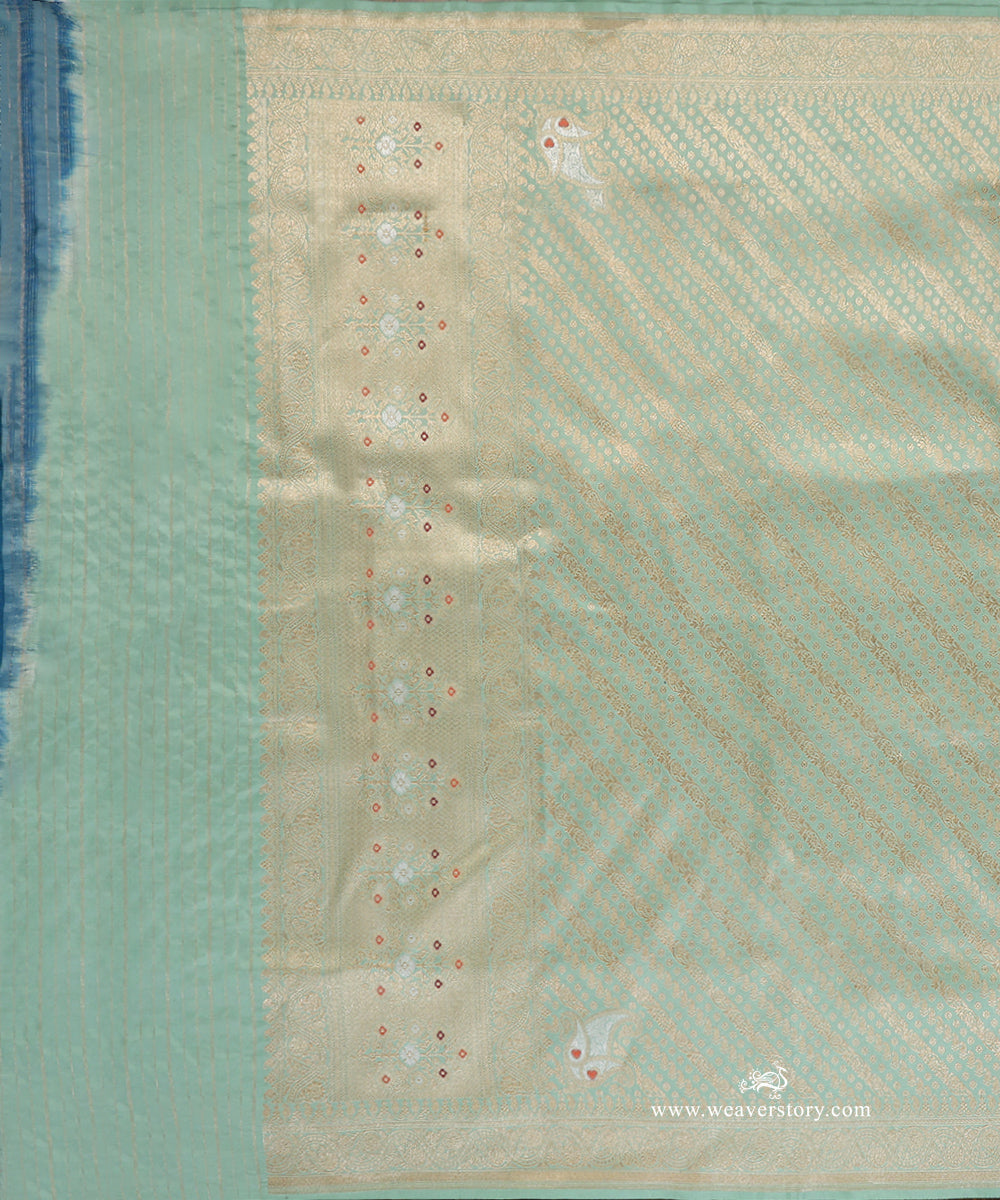 Ice_Blue_Handloom_Pure_Katan_Silk_Banarasi_Dupatta_With_Gold_Zari_Aada_Jaal_WeaverStory_02