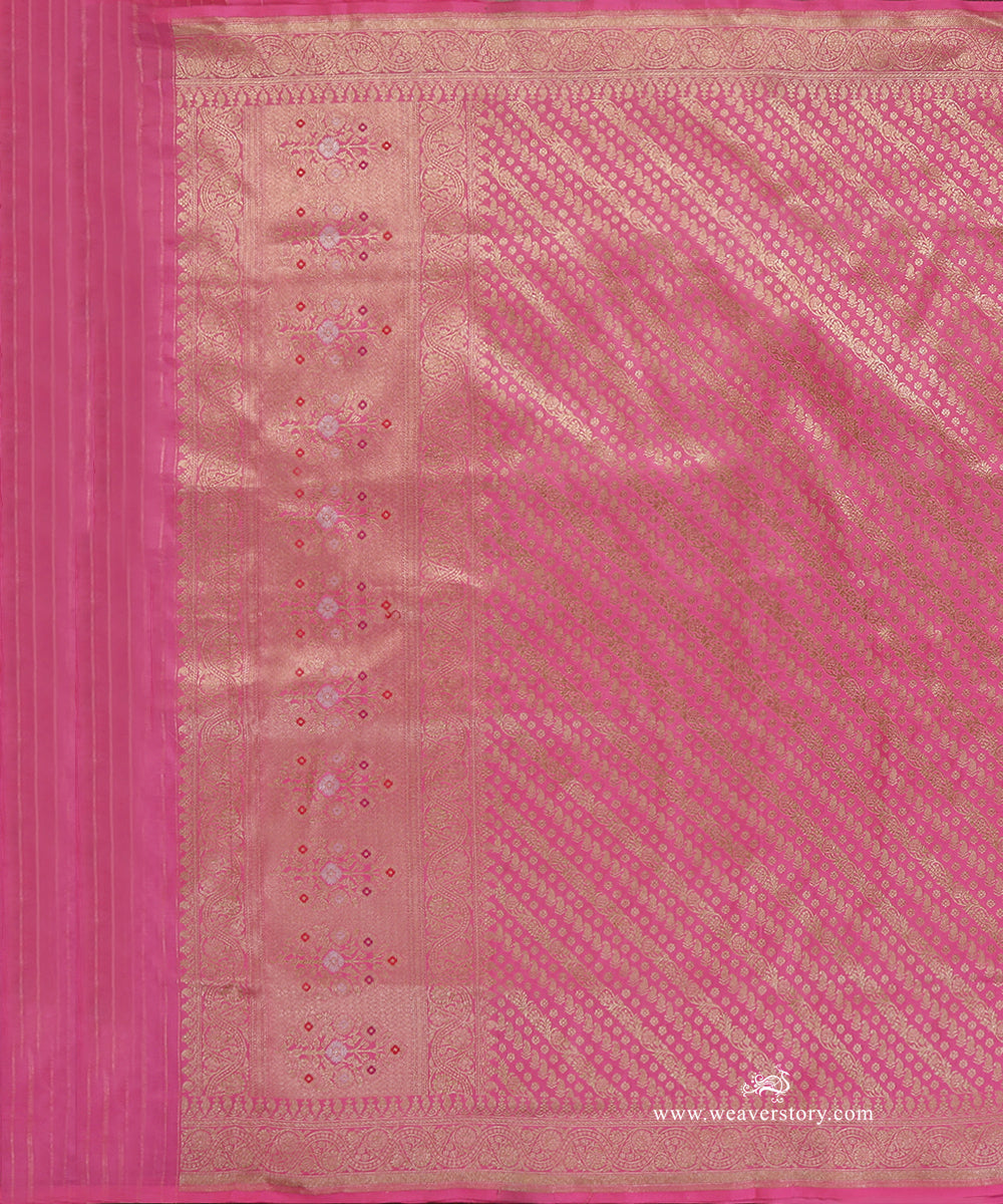 Pink_Handloom_Pure_Katan_Silk_Banarasi_Dupatta_With_Gold_Zari_Aada_Jaal_WeaverStory_02