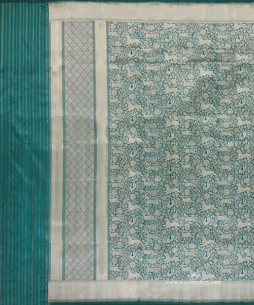 Handloom_Green_Pure_Katan_Silk_Sikhargah_Banarasi_Duptta_WeaverStory_02