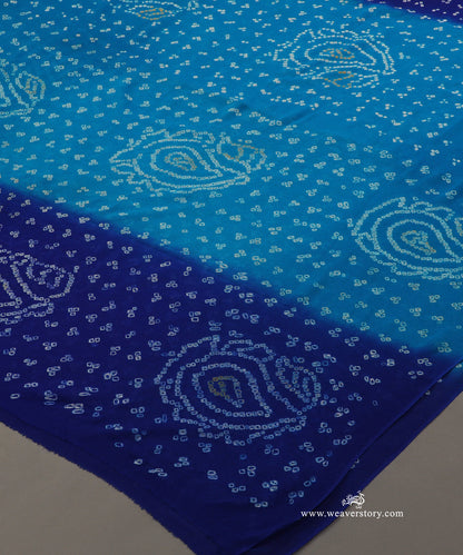 Handloom_Green_And_Pink_Pure_Georgette_Dupatta_WeaverStory_03