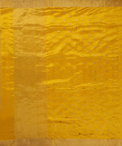 Yellow_Handloom_Pure_Silk_Chanderi_Dupatta_With_Gold_Polka_Dots_WeaverStory_02