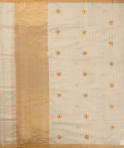 Off-White_Handloom_Pure_Silk_Chanderi_Dupatta_With_Gold_Floral_Motif_And_Red_Meena_WeaverStory_02