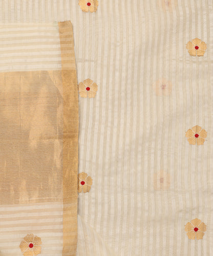 Off-White_Handloom_Pure_Silk_Chanderi_Dupatta_With_Gold_Floral_Motif_And_Red_Meena_WeaverStory_04