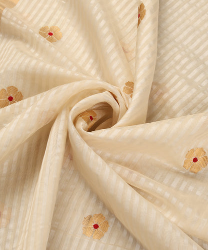 Off-White_Handloom_Pure_Silk_Chanderi_Dupatta_With_Gold_Floral_Motif_And_Red_Meena_WeaverStory_05