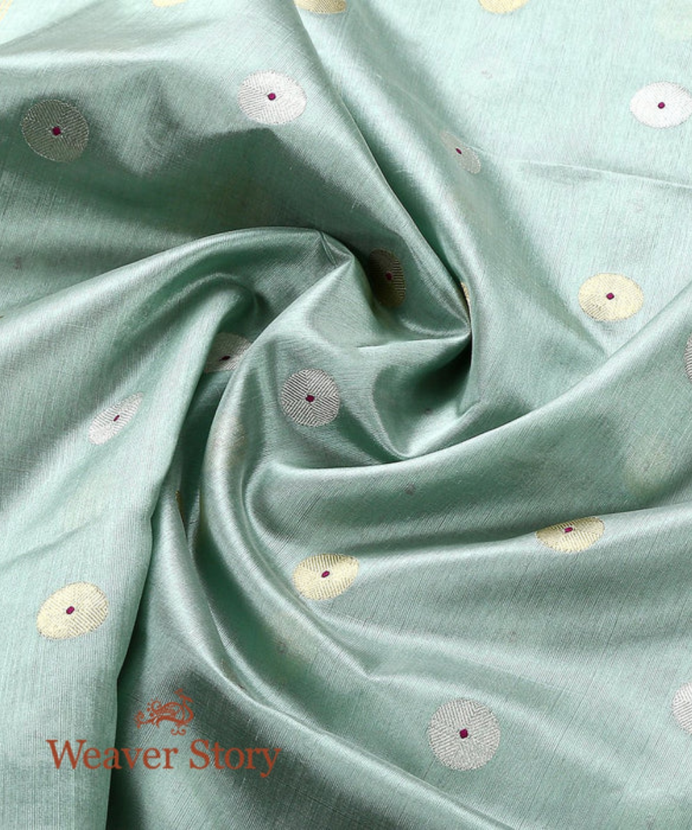 Handloom Sea Green Chanderi Silk Dupatta With Asharfi Boota