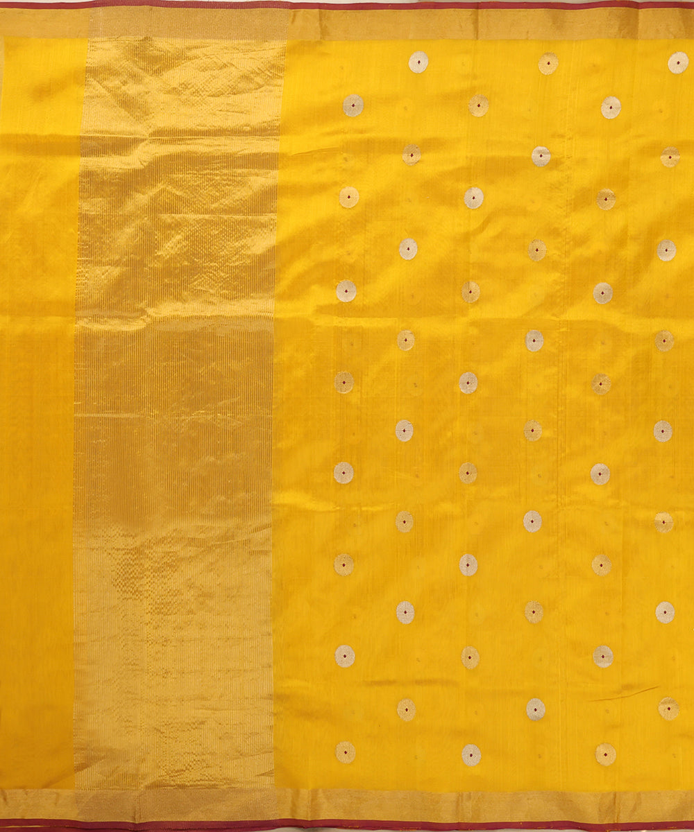 Yellow_Handloom_Chanderi_Silk_Dupatta_With_Asharfi_Boota_WeaverStory_02