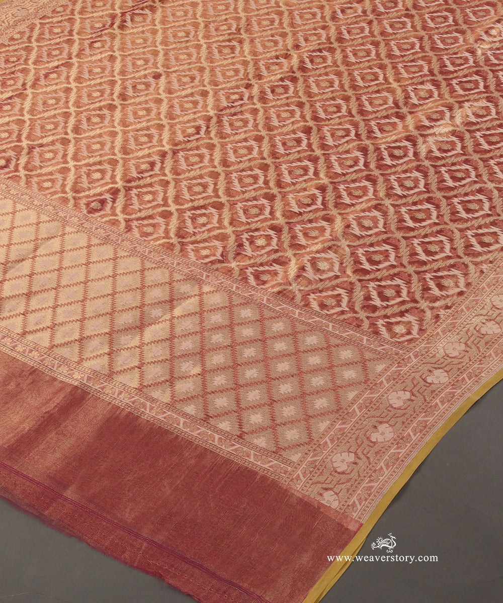 Rust_And_Gold_Pure_Cotton_Tissue_Banarasi_Jamdani_Dupatta_WeaverStory_03